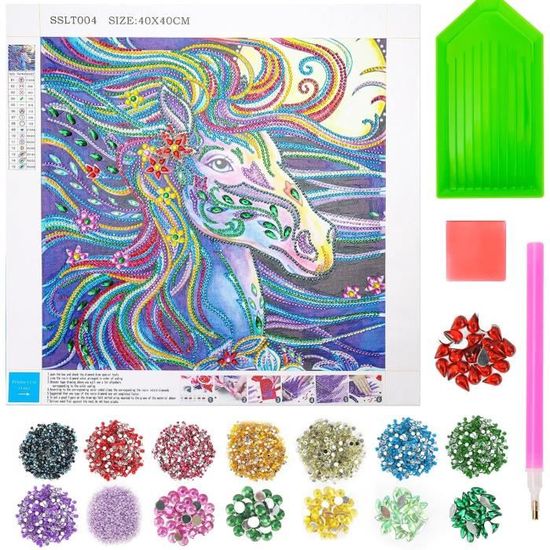 Samtoy - kit d'autocollants de peinture diamant 5D, bricolage princesse, point