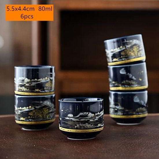 Ensemble à Thé Chinois Traditionnel - 2 Tasses Avec Théière Et étui De Voyage En Cuir