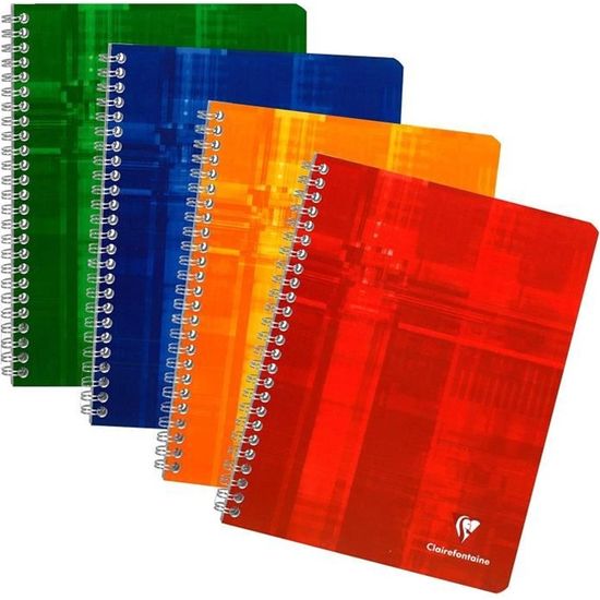 Lot De 5 Cahiers Clairefontaine A5 Spirale Koverbook - 160 Pages Petit Carreaux - Papier 90g - Couleurs Pastel