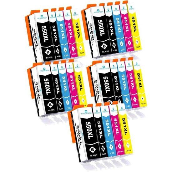 Lot De Cartouches D'encre Compatibles Canon PGI-550 CLI-551 - Pour Imprimante Pixma MG 7150