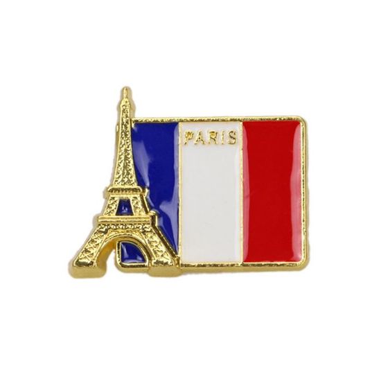 Pin's Tour Eiffel Et Drapeau Français - Acier - Marque CLJ - Neuf Avec Étiquette