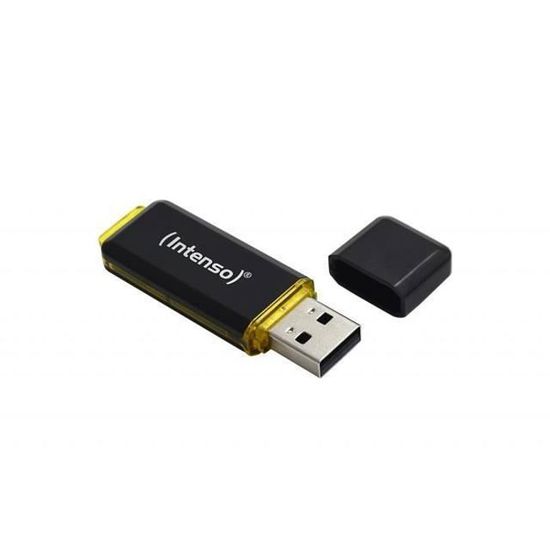 Clé USB - INTENSO - 3537491 - 128 Go - USB 3.1 - Casquette - Noir, Jaune