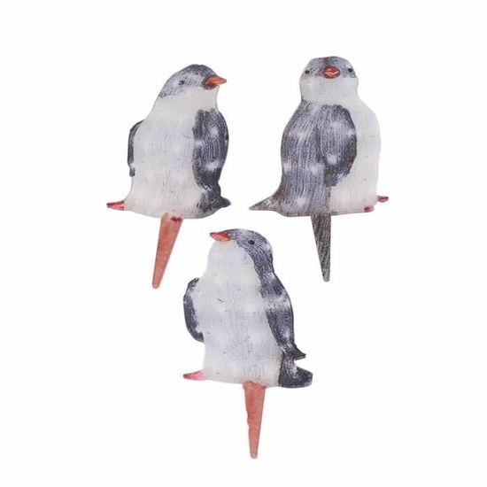 KEENSO Décoration de Noël pingouin lumineux 3 pièces pour intérieur et