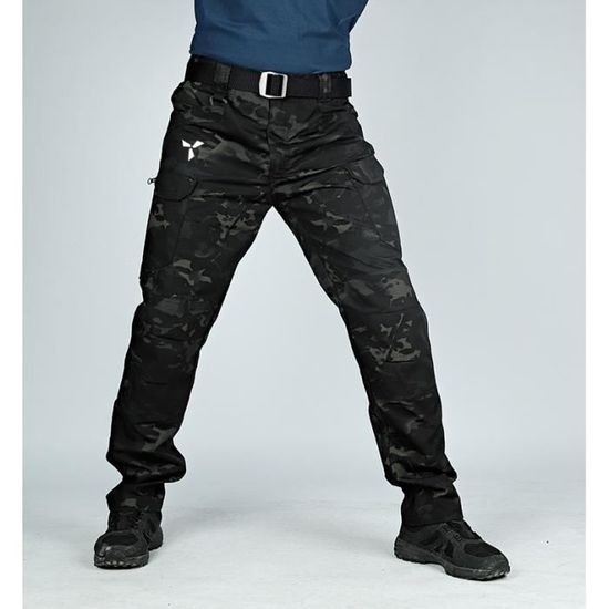 Pantalon Cargo Homme Vintage Tactique - Style Militaire, Multi-poches, Imperméable, Coupe Oversized, En Polyester
