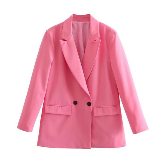 Blazer Femme Taille Large - Veste De Costume Bureau Simple Boutonnage, Tissu Polyester Infroissable, Coupe Ample, Pour Travail, Réunion, Sortie - 11