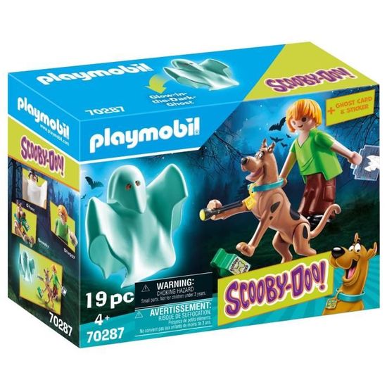 PLAYMOBIL - 70287 - SCOOBY-DOO! Scooby & Sammy avec fantôme - 22 pièces - Garantie 2 ans