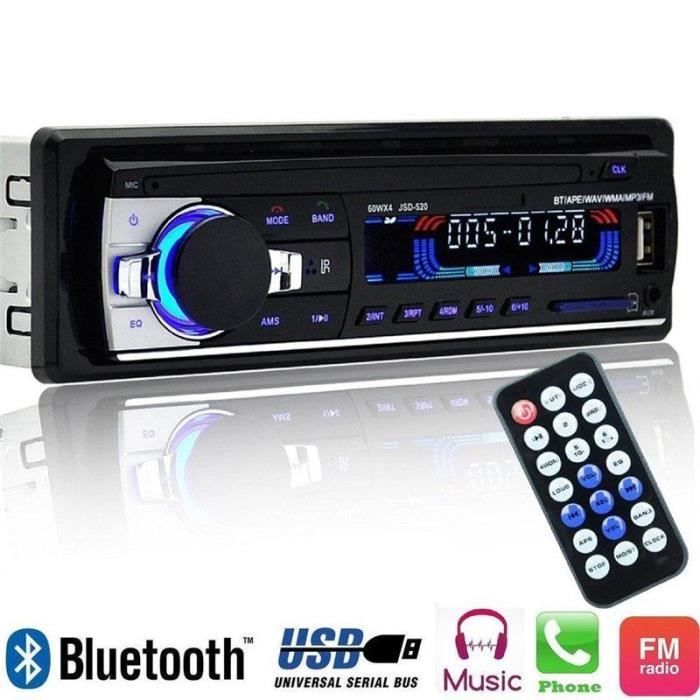 Letouch Autoradio Stéréo HD Bluetooth mains libres voiture lecteur MP5 lecture vidéo radio FM AUX TF USB avec caméra et volant