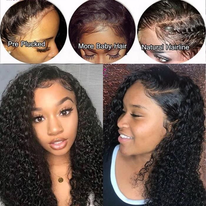 Perruque Femme Pas Chers Cheveux Humain 13*4 Lace Frontale Vierge Brésilienne 10 Pouces Frisé Deep Curly Wave 150% VIPbeauty Hair