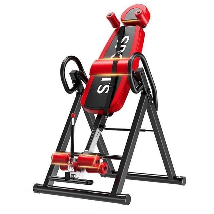 Beidi Table d'inversion pliante pour exercices du dos - noir et rouge