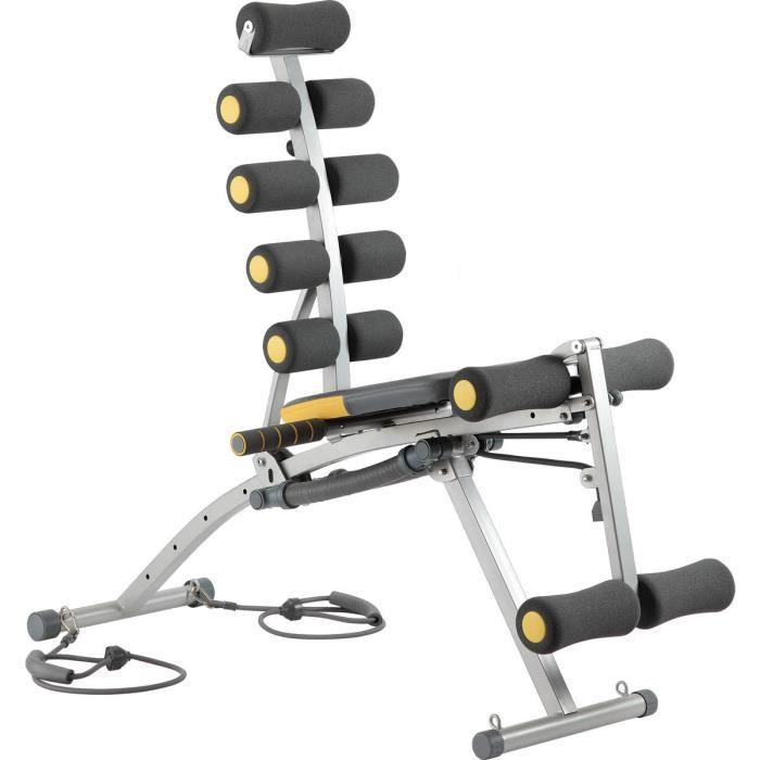 Rock Gym – Banc de musculation 6en1 avec élastiques Adulte Unisexe – Coloris Noir/Orange