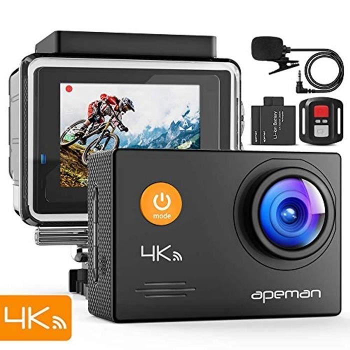 Caméra Sport , 4K 16MP Appareil Photo Wi-Fi Caméscope Étanche 40M avec Télécommande, et Kit D'accessoires Complet