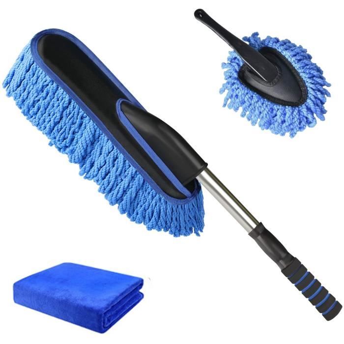 Brosse De Nettoyage De Voiture, 3 Pcs Brosse De Plumeau De Voiture Brosse De Pare-Brise Microfibre De Voiture Duster Microfibre De