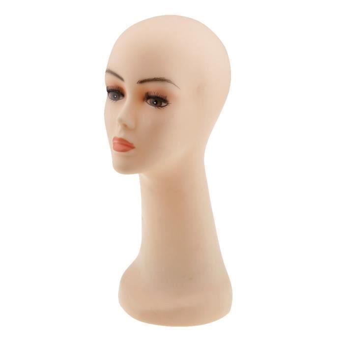 PVC Mannequin Tête Modèle Long Cou Féminin Porte Perruques Chapeau Fourds Cosmétologie Affichage