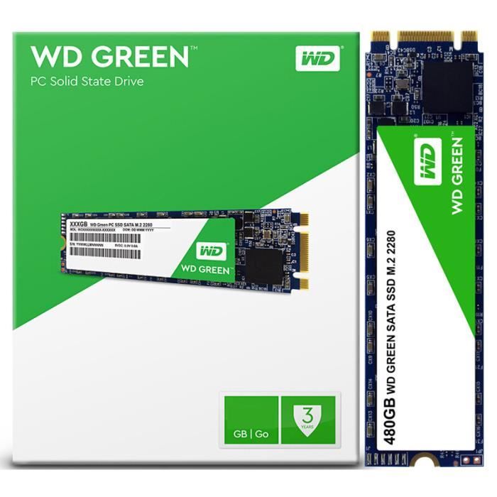 Western Digital WD Green SSD 480GB Disque dur interne à semi-conducteurs TLC M.2 2280 540 Mo / S pour ordinateur portable