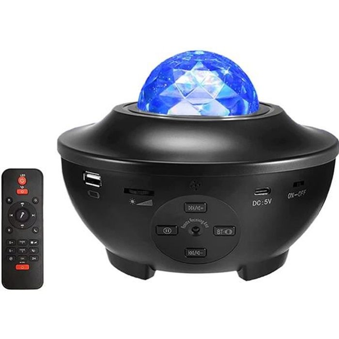 Lampe Projecteur LED,Lumière Étoilée avec télécommande,Minuterie/10 Modes de Couleur,pour Fête,Cadeau,Chambre d'Enfant -Noir