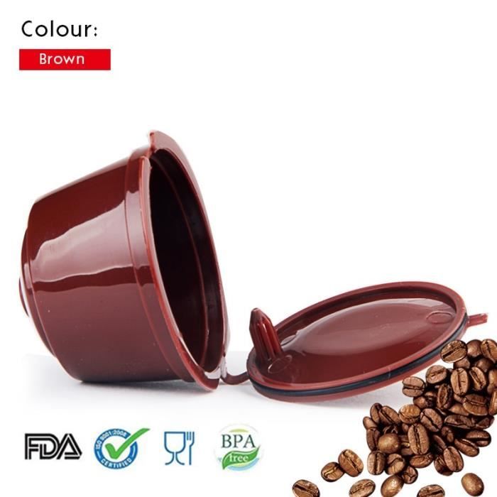 Café Filtres,Dosettes à café Dolce Gusto café rechargeable pour Compatible pour Nescafe Dolce Gusto Multicap - Type Brown 1pc