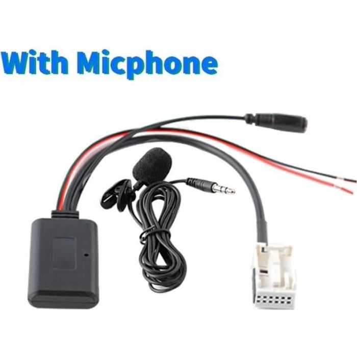 Pièces Auto,12Pin Bluetooth Module sans fil autoradio stéréo musique Aux câble adaptateur pour Peugeot 207 Citroen - Type A