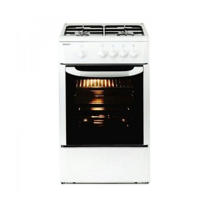 Cuisinière à Gaz BEKO 165510 CSG 42009 DW 9500W 50 cm Blanc