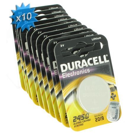 Pile CR2450 3V Duracell au lithium par 10