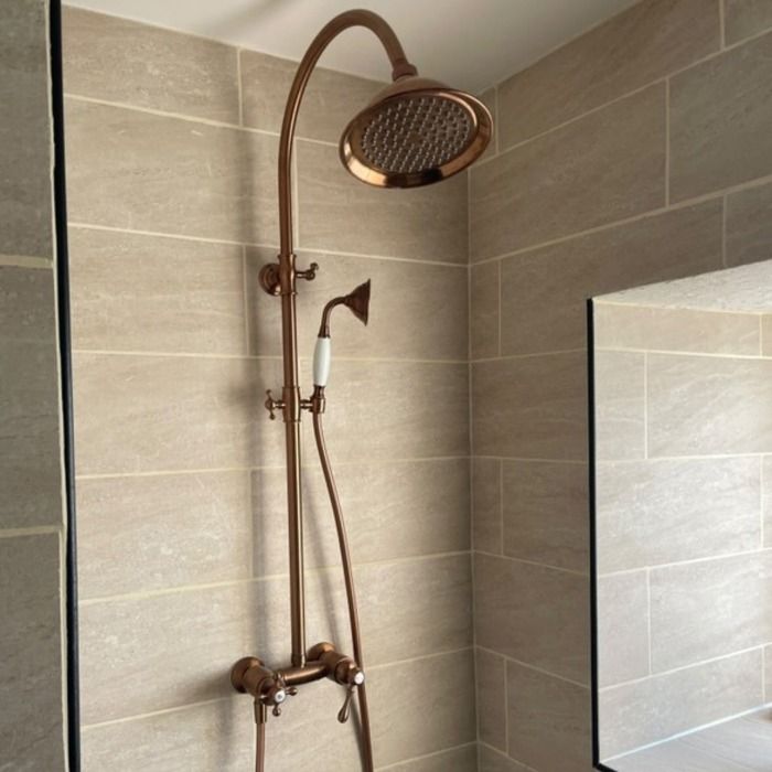 Leeds colonne de douche rétro cuivre mitigeur mécanique