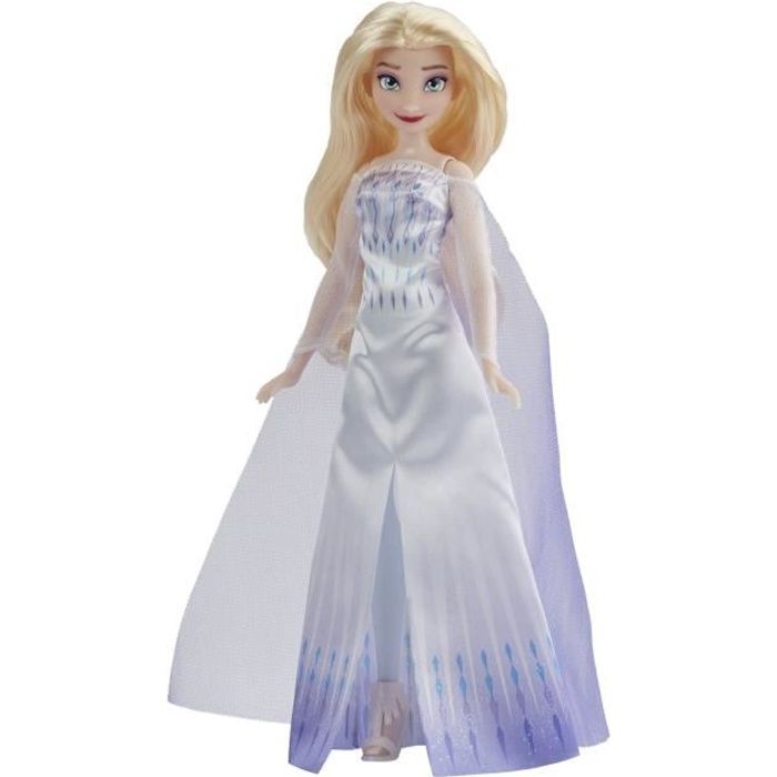 DISNEY LA REINE DES NEIGES 2 - Poupée mannequin Elsa Reine - robe, chaussures et longs cheveux blonds - pour enfants - dès 3 ans
