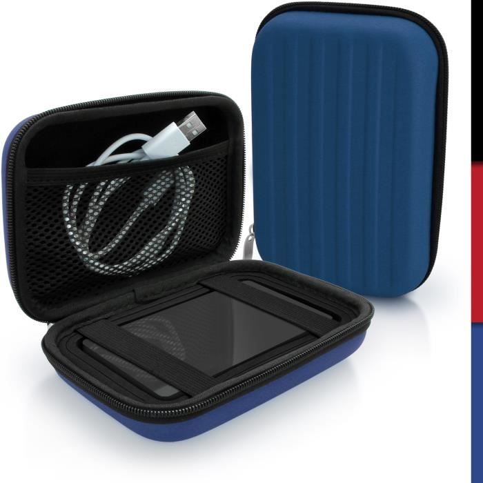 igadgitz Bleu EVA Étui Housse Rigide pour Western Digital My Passport Studio & Wireless Disque Dur Externe Portable Case Cover