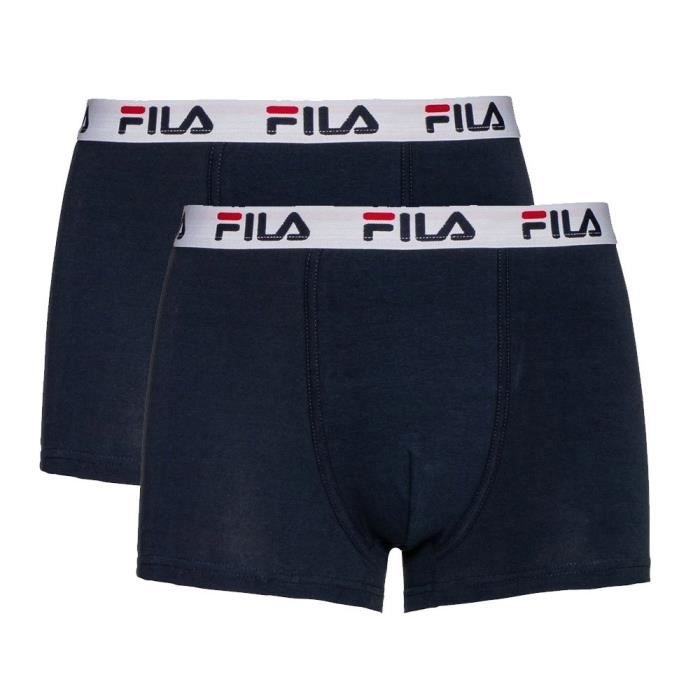Fila - Lot de 2 Boxers FILA Homme en Coton Navy - (L - Multicouleur)