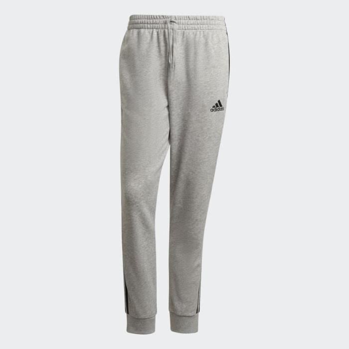 Adidas Pantalon pour Homme Essentials French Terry Tapered Cuff 3-Stripes Gris
