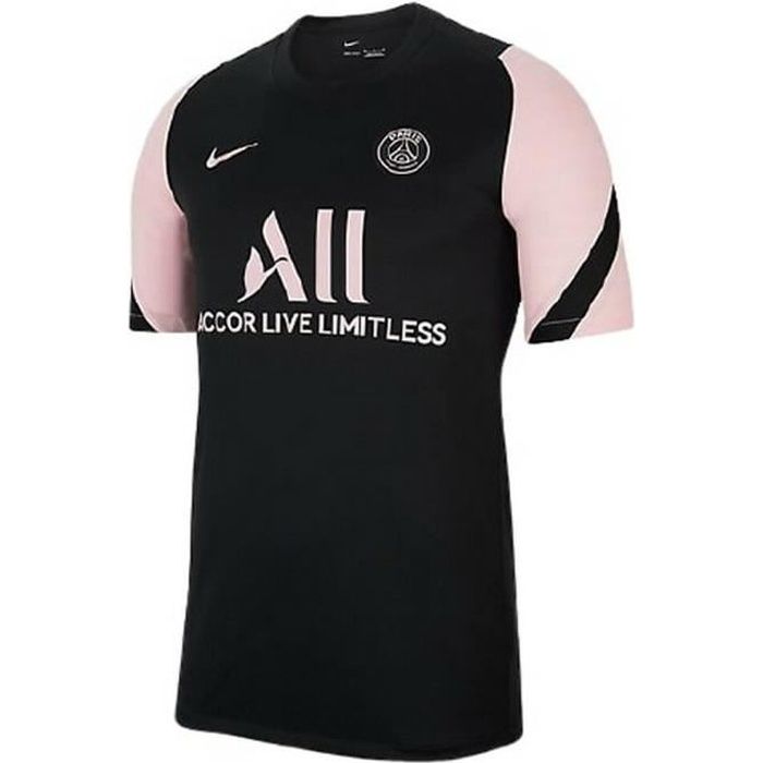 Nouveau Maillot Officiel D'Entrainement Noir et Rose Homme Nike PSG Paris Saint-Germain 2021-2022