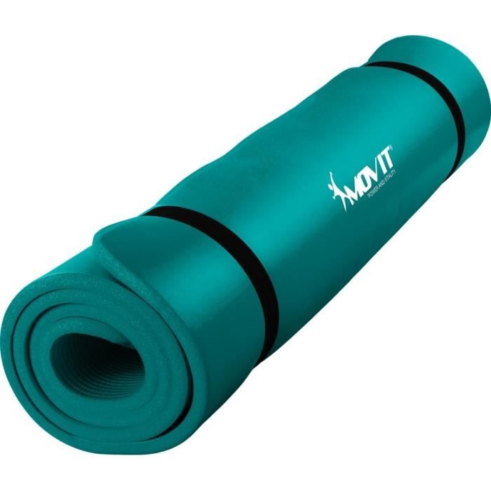 MOVIT Tapis de gymnastique 190cm x 100cm x 1,5cm, bleu pétrole