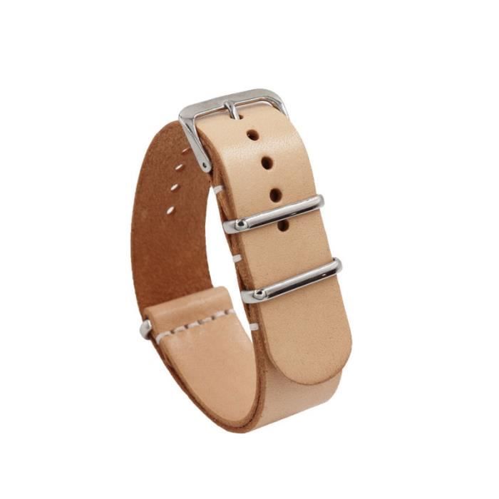 1PC 18mm Leather Watch Band Cattlehide Wristband Replacement Strap (Black) MONTRE CONNECTEE SPORT