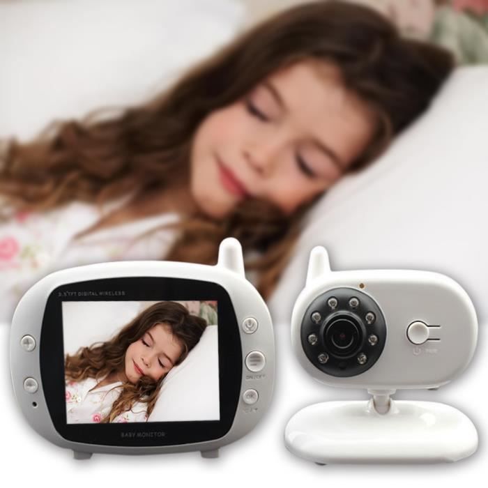 Sopear® BabyPhone vidéo Multifonctions 3.5 pouces avec vision de nuit 2.4GHz MP3 sans fil IP Baby Monitor Ecoute bébé vidéo