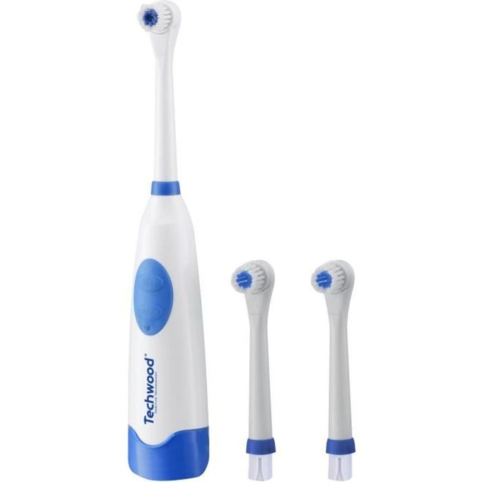 TECHWOOD Brosse à Dents Electrique Bleu avec 3 brossettes