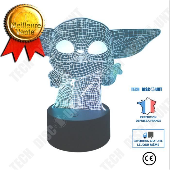 TD® Veilleuse 3D LED Star Wars bébé Yoda Meme Figure veilleuse pour enfants chambre d'enfant