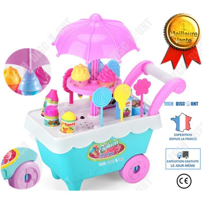 TD® jouet enfant garçons filles chariot creme glacée commercant jeu de role anniversaire educatif interieur aliments exterieur
