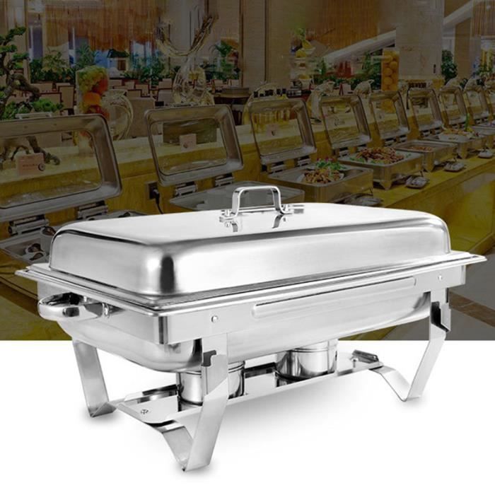TEMPSA 11L Chafing-dish inox - Poêle Buffet Récipient en acier Inoxydable - Chauffe-plats avec couvercle Isolation