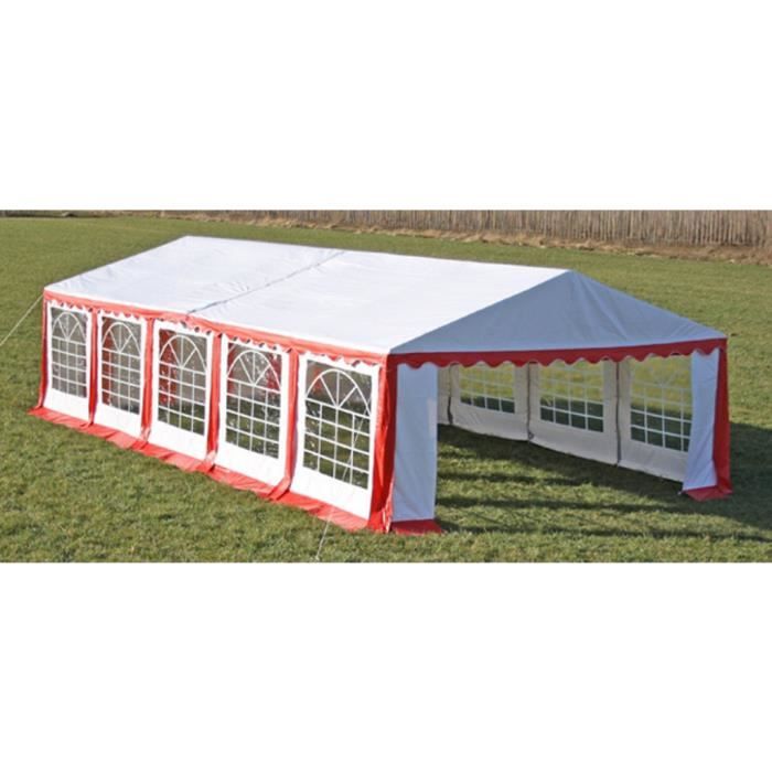 Barnum châpiteau 5 x 10 m en Rouge-blanc Tente de réception festival fête camping