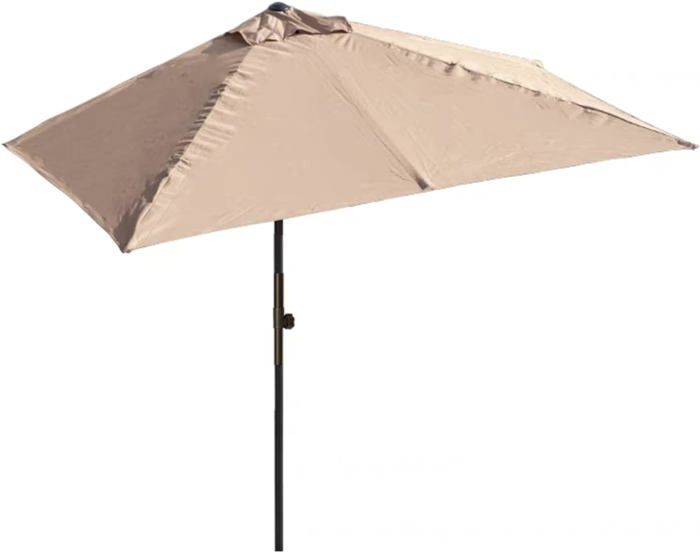 Demi-parasol de Jardin,Parasol d'extérieur avec mât 180x90 cm taupe