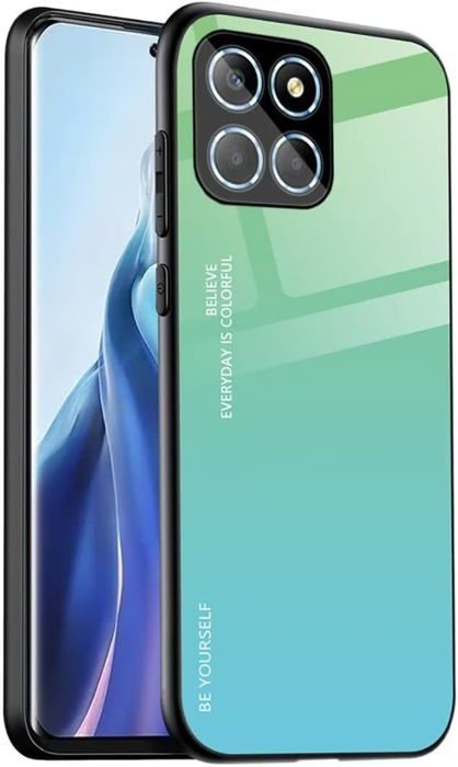 XINYEXIN Transparente Coque Pour Honor X8 4G (6.7"), Étui Antichoc Pour Téléphone Avec Bordure Colorée, TPU