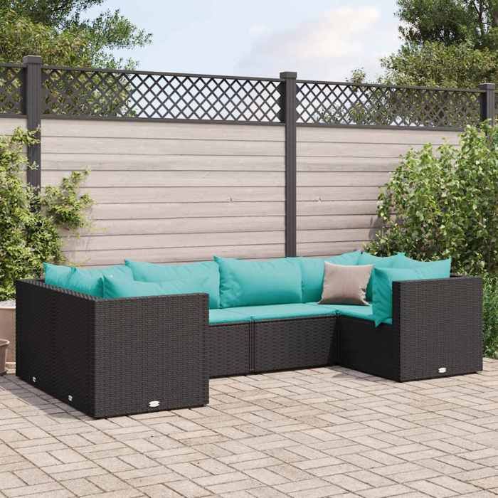 vidaXL Salon de jardin 6 pcs avec coussins résine tressée 3225860