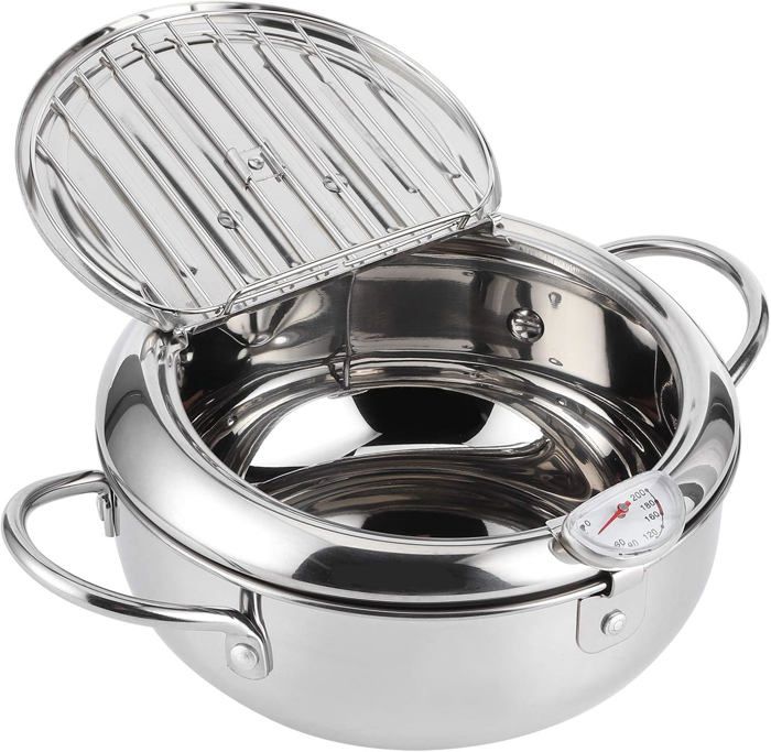 1 Ensemble Friteuse,Casserole Acier Inoxydable Avec Panier À Frites