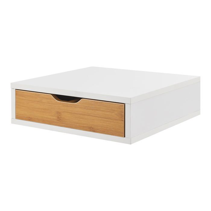 Boîte à pain Navaris au design armoire d'angle - 30 x 30 x 31 cm - Avec portes coulissantes - Boîte pour aliments frais en bambou