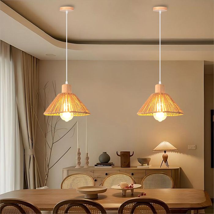 Chao Zan E27 Lustre Luminaire Retro 110-240V Chic Plafonnier Luminaire Décoratif Avec 95 Cm Câble De Textile Réglable, DIY Plafonnier Pour Café, Restaurant, 1 Pièces (Type: E