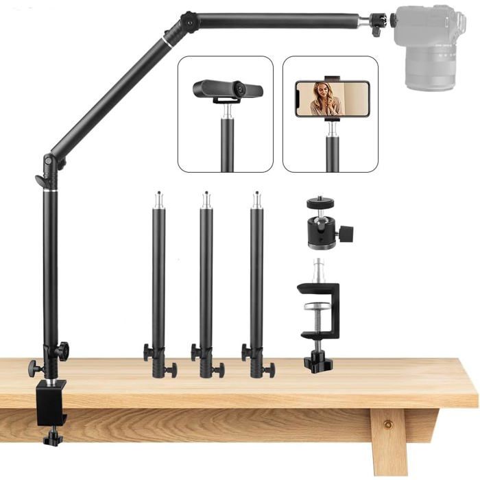 MOJOGEAR Trépied Vidéo 140 Cm Avec Support De Smartphone De Qualité Supérieure - Trépied En Aluminium Pour Appareil Photo Reflex Numérique - Avec