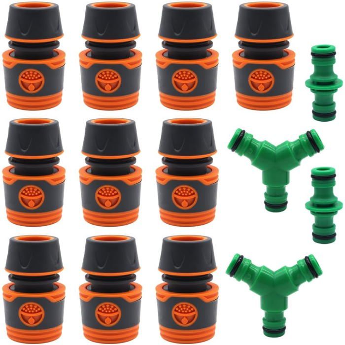 Lot De 18 Raccords De Tuyau 1/2 - Plastique Rapide Pour Jardin