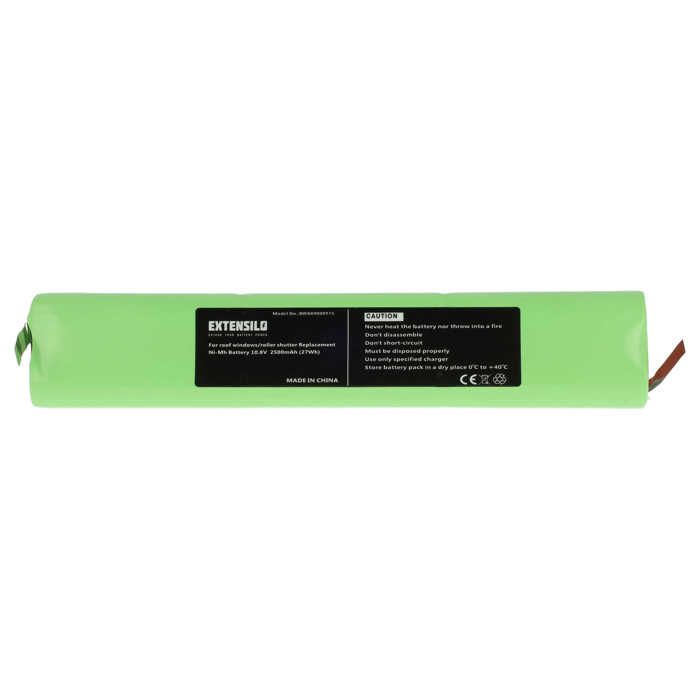 EXTENSILO Batterie compatible avec Velux volet roulant de fenêtre et stores fenêtres solaires (2500mAh 108V NiMH)