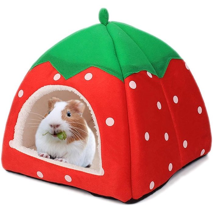 Meilleurs prix pour Lit pour animaux - XVX - Lit de Cochon dInde - Doux et chaud - 26x26x26 cm - Design fraise