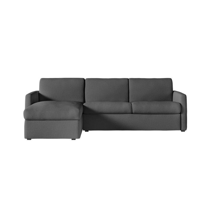 Canapé dangle convertible express 4 places AGATHE couchage quotidien 140x190cm en tissu gris foncé - Matelas 13cm Canapé dangle convertible express 4 places AGATHE couchage quotidien 140x190cm en tissu gris foncé - Matelas 13cm