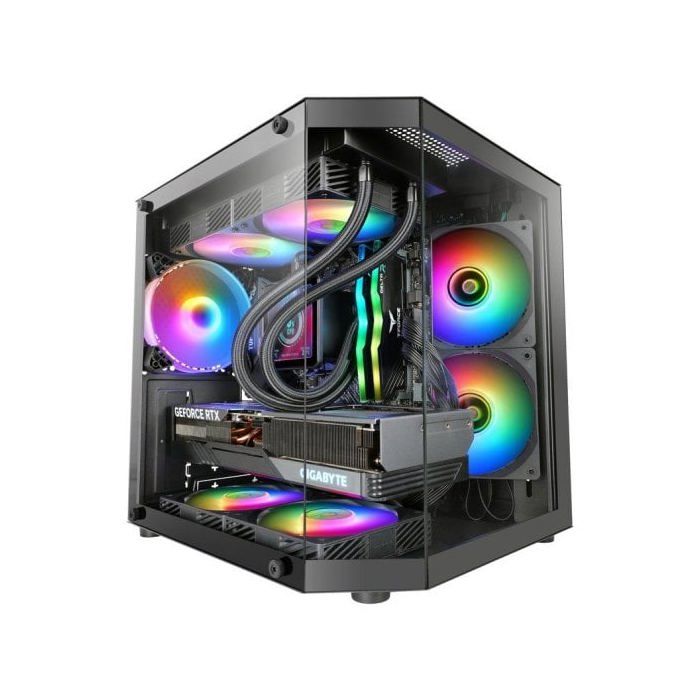 Mars Gaming Mc-3tlite Caja Gaming Microatx Triple Cristal Templado Ventilador Frgb 120mm Negro