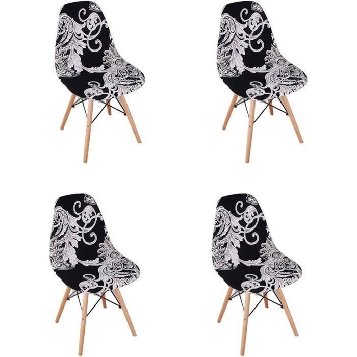 NEWRGY 4Pcs Housse de Chaise Scandinaves Extensible Housse de Chaise de Salle à Manger Baroque